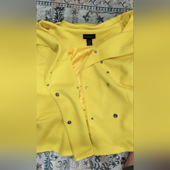 Ashro Vibrant Yellow Pea Coat - Picture 3 of 15